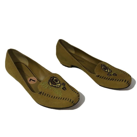 EUC Imagine By Vince Camuto Mustard Floral Loafer Size 7B - Picture 4 of 8